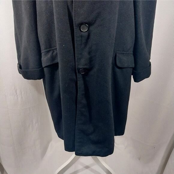 VINTAGE GIMBELS! 100% CASHMERE! BLACK CLASSIC WOMENS OVERCOAT, JACKET! SZ 14 - Picture 6 of 13